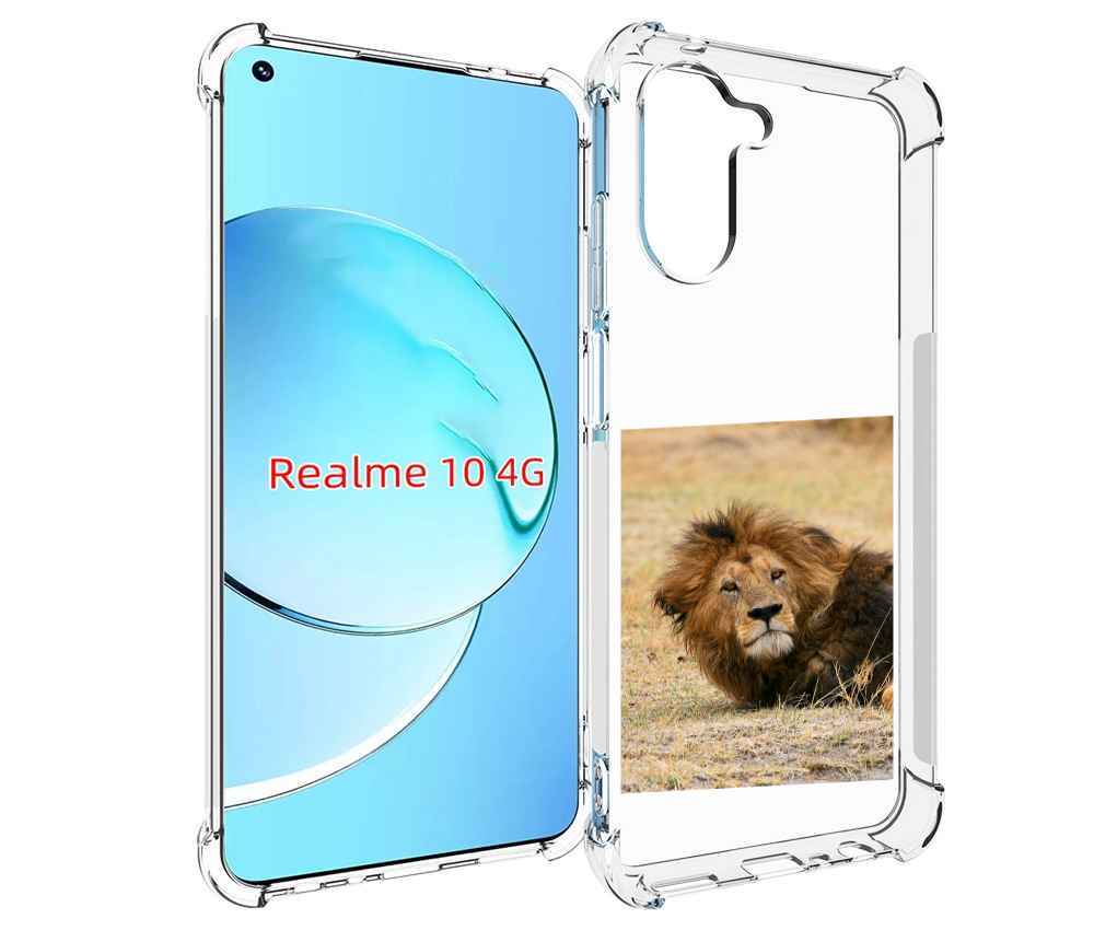 

Чехол MyPads Лев-лежит мужской для Realme 10, Прозрачный, Tocco