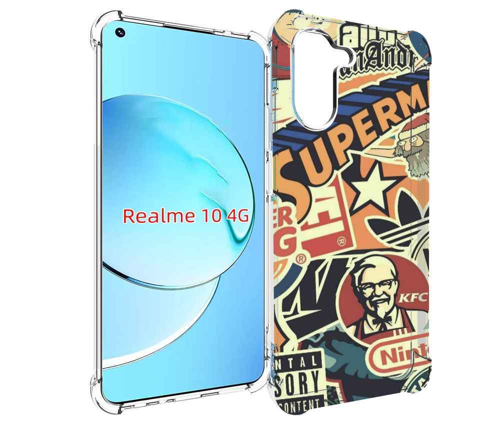 

Чехол MyPads Лейблы-на-постере для Realme 10, Прозрачный, Tocco