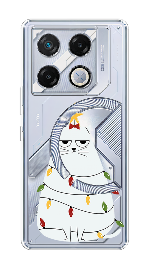 

Чехол на Infinix GT 20 Pro "Котик в гирлянде", Белый;красный;желтый, 3106250-1