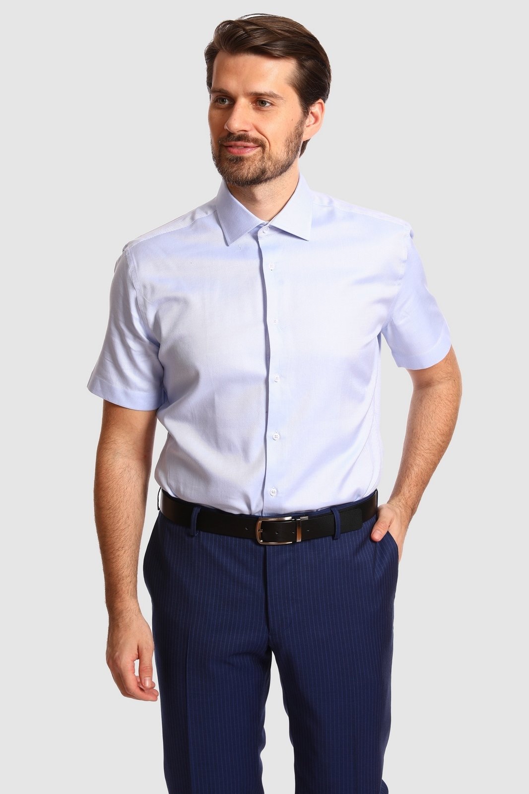 

Рубашка мужская Kanzler 20S-SBL30S2SS/02-1 голубая 40, 20S-SBL30S2SS/02-1