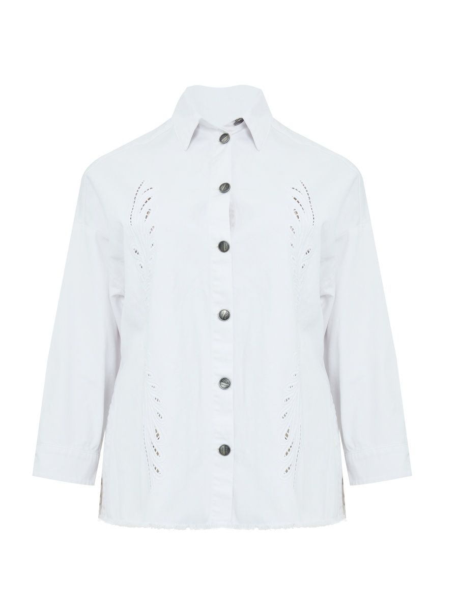 

Джинсовая куртка женская MAT fashion Plus size_4008 белая S/M, Белый, Plus size_4008