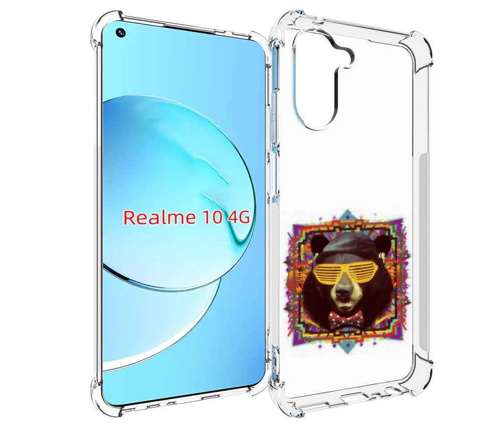 

Чехол MyPads Медведь в очках для Realme 10, Прозрачный, Tocco