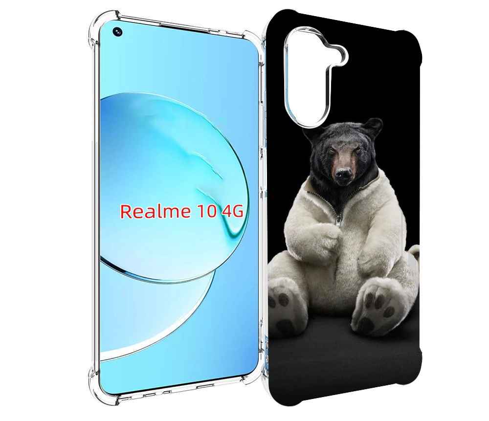 

Чехол MyPads Медведь-бурый-белый для Realme 10, Прозрачный, Tocco