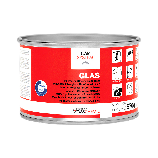 

Шпатлевка автомобильная Car Sistem 130854 GLAS, стекловолокнистая, 1000 гр., Зеленый