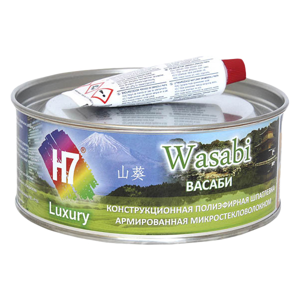 Шпатлевка автомобильная H7 773892 Wasabi, с микростекловолокном, 500 мл.