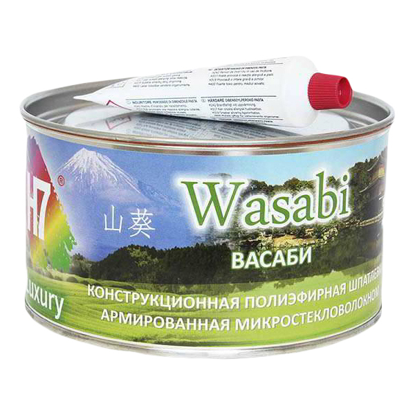 Шпатлевка автомобильная H7 773984 Wasabi, с микростекловолокном, 1 литр.