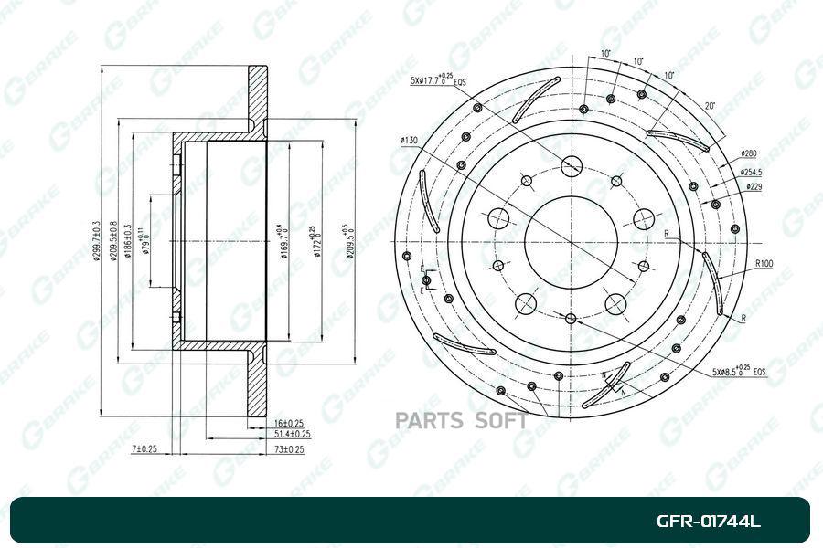 

Диск Тормозной Перфорированный Вентилируемый G-Brake Gfr-01744L Левый 1Шт GBRAKE GFR01744L