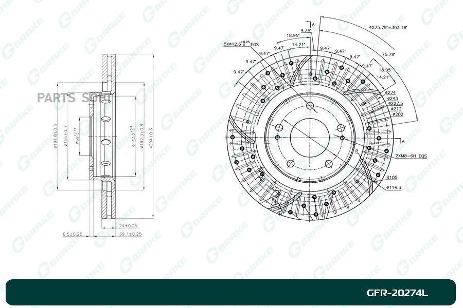 

Диск Тормозной Перфорированный Вентилируемый G-Brake Gfr-20274L Левый 1Шт GBRAKE GFR20274L