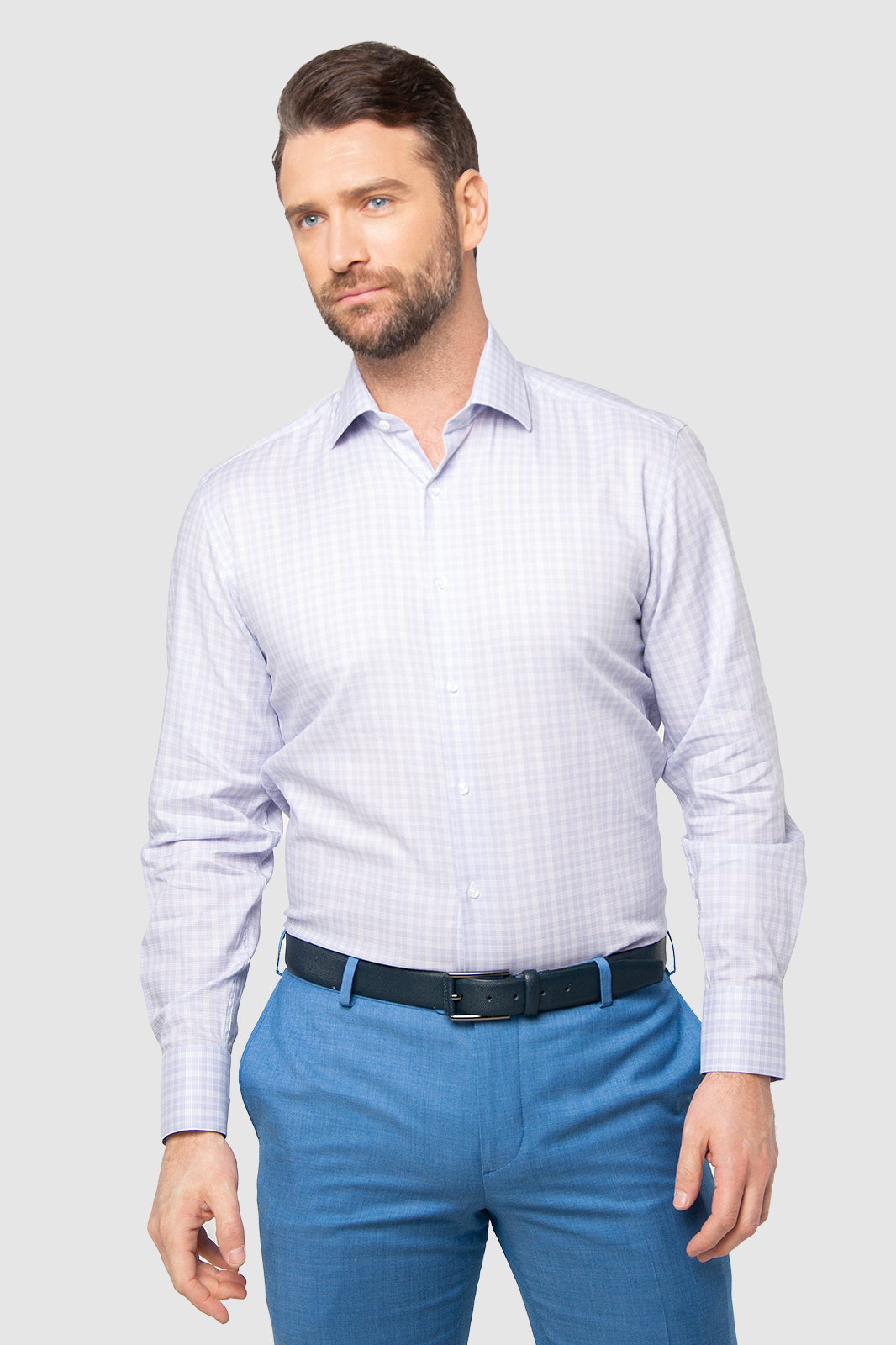 Рубашка мужская Kanzler 3S-401RL-1114-50 фиолетовая 40