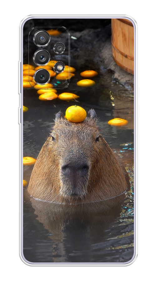 

Чехол на Samsung Galaxy A73 "Капибара отдыхает", Коричневый;оранжевый;серый, 2104650-1