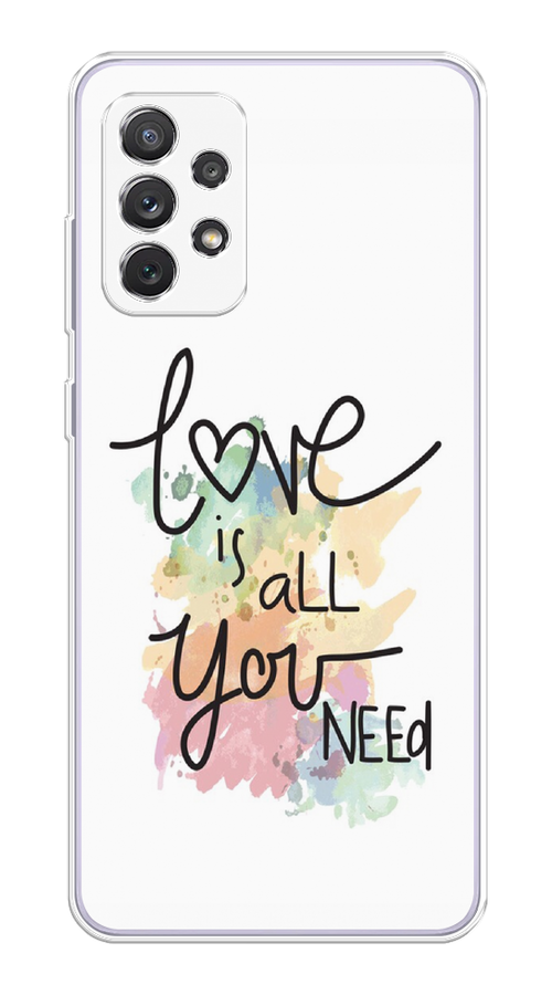 

Чехол на Samsung Galaxy A73 "Love is all you need", Белый;черный;зеленый, 2104650-1