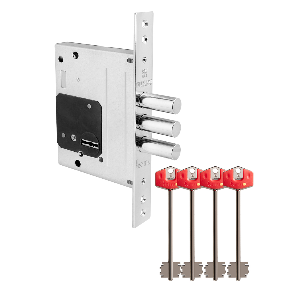 

Замок врезной сувальдный Fuaro TERMO MDV25/S-60.00.3R16 4 key (ключ удл. 120/75 мм)