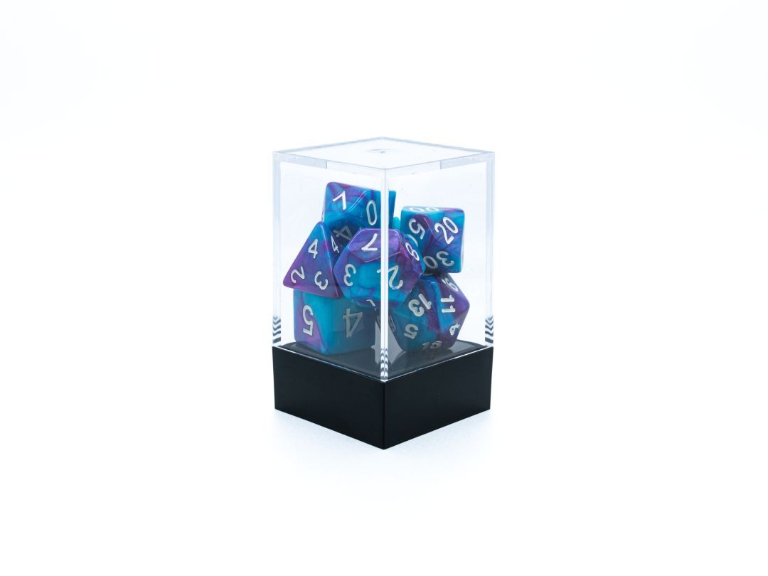 Набор кубиков для D&D, Dungeons and Dragons, ДнД, Pathfinder фиолетово-голубые