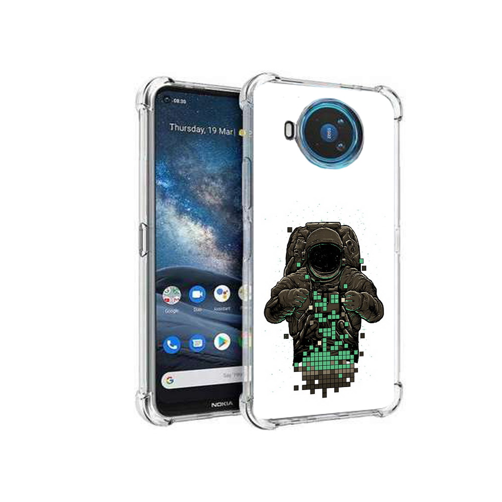 

Чехол MyPads Tocco для Nokia X100 космонавт с пикселями (PT227057.109.394), Прозрачный, Tocco