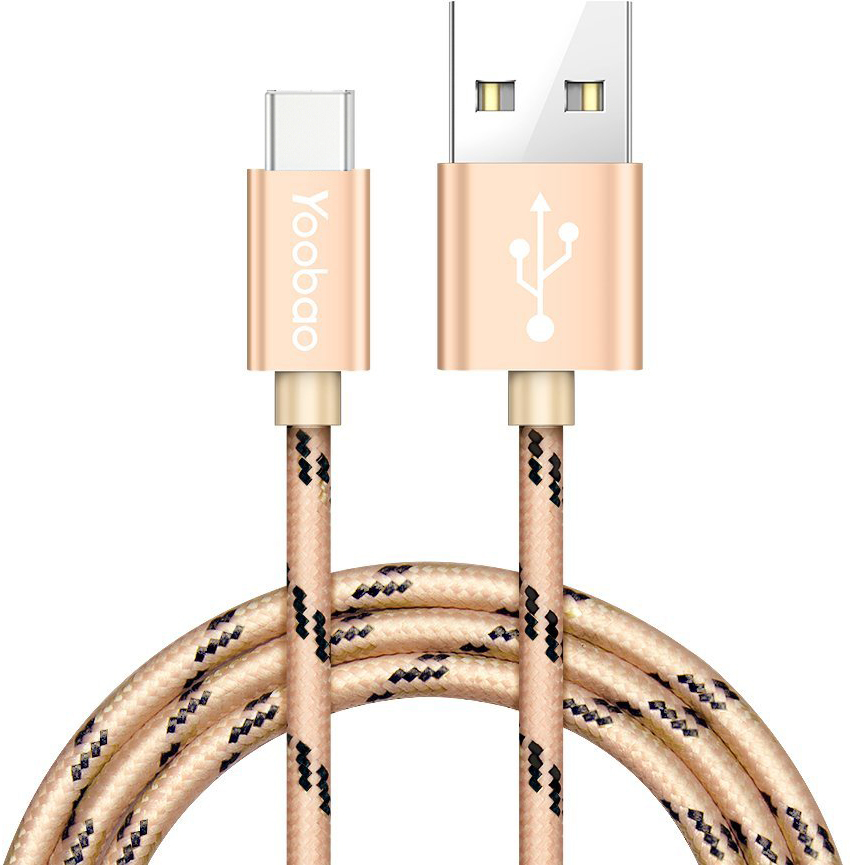 

Кабель MicroUSB - USB (Yoobao Ribbon) в оплетке 1.5м (Золотой)