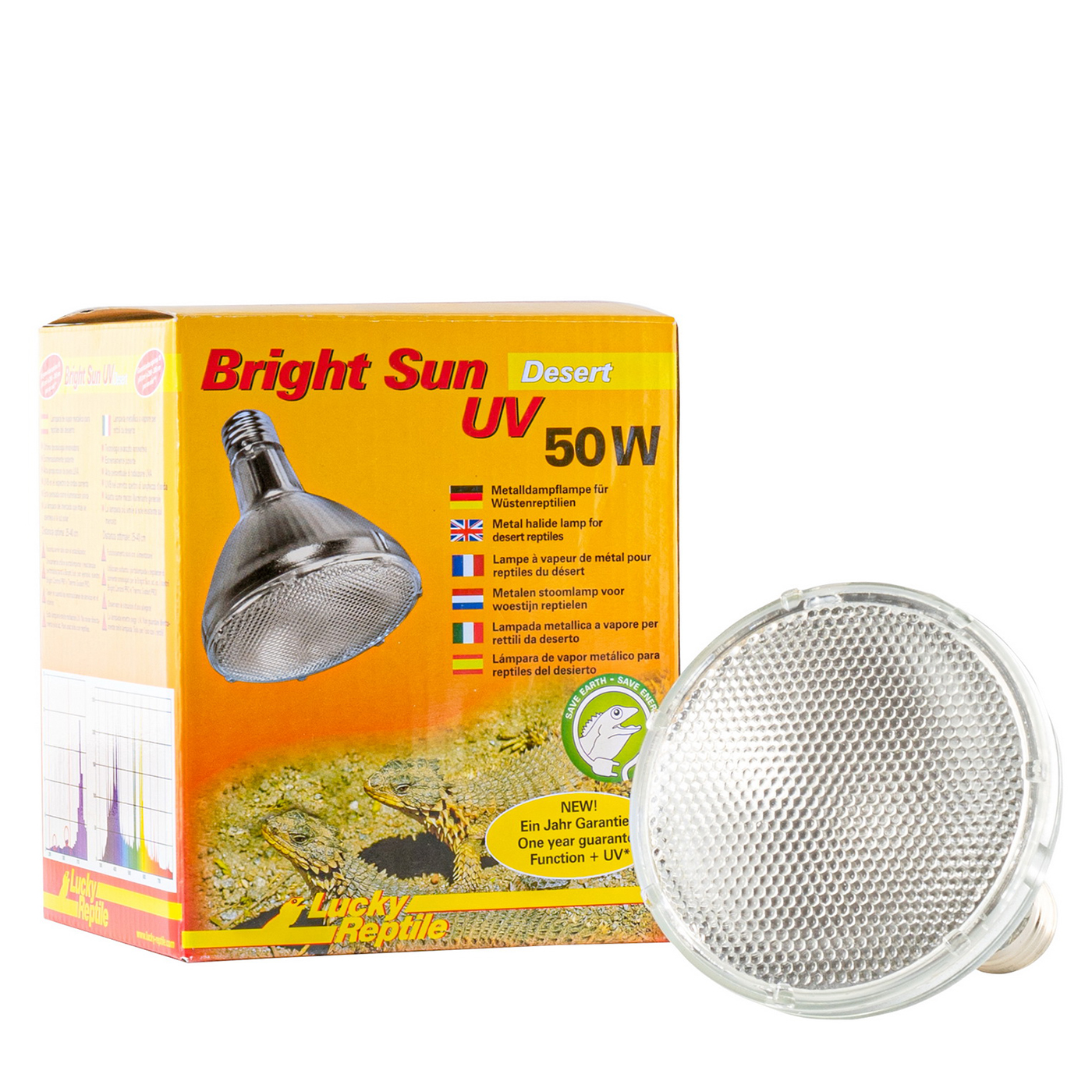 фото Ультрафиолетовая лампа для террариума lucky reptile bright sun uv desert, 50 вт