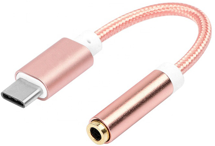 

Кабель-переходник Type-C - Mini Jack 3.5 мм GSMIN Land (10см) (Розовый)