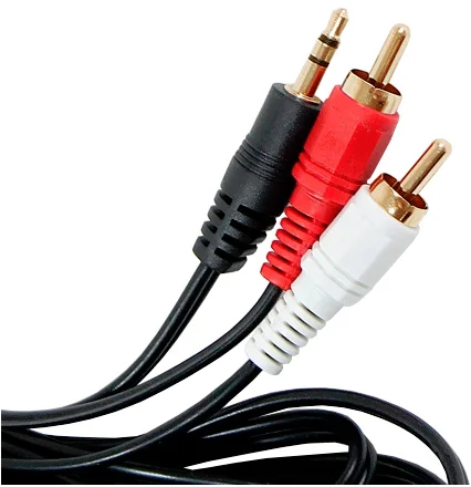 Аудио кабель Gsmin AG11 (3,5 Jack на 2 RCA штекера 2 RCA на 3,5 мм AUX,стерео) (3м)  Black