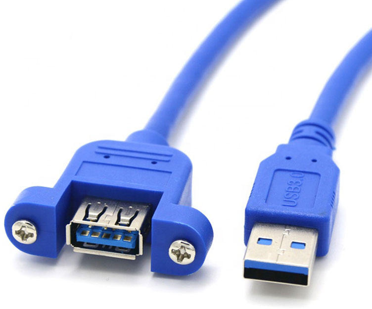 фото Кабель gsmin usb a-usb a, m-f 0,3м blue (bt897156)