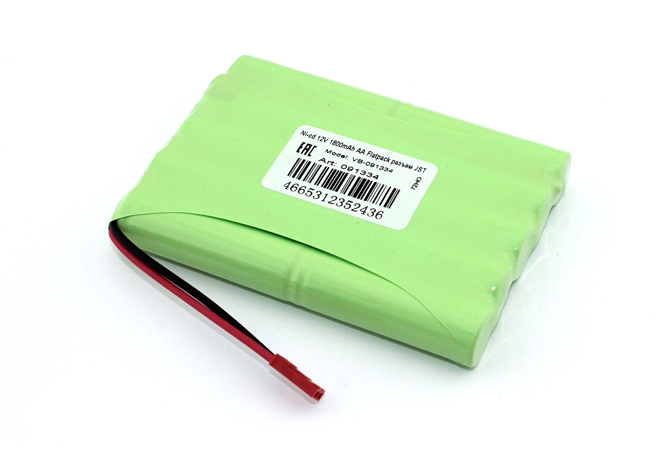 Аккумулятор Ni-cd 12V 1800mAh AA Flatpack разъем JST