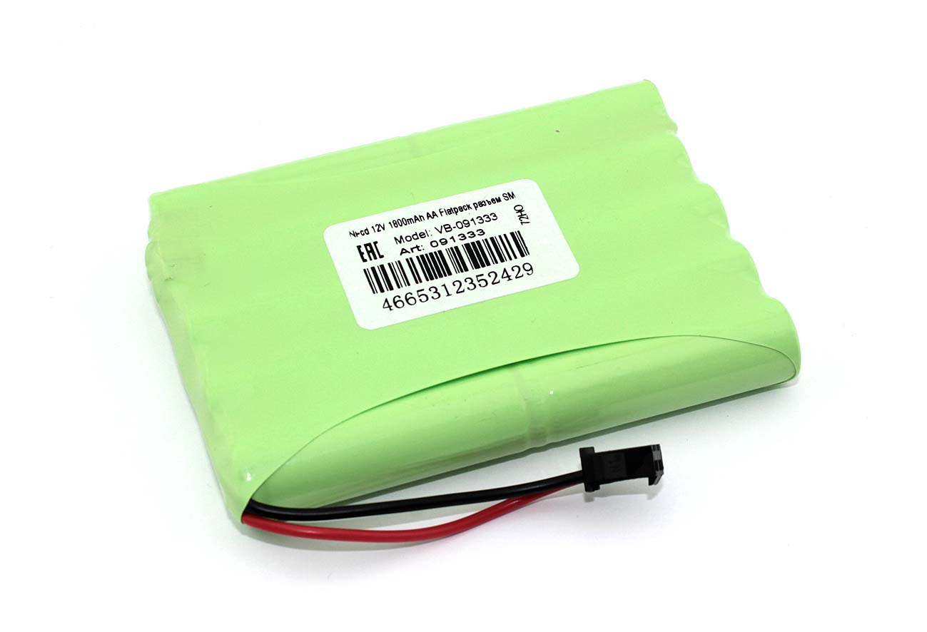 

Аккумулятор Ni-cd 12V 1800mAh AA Flatpack разъем SM