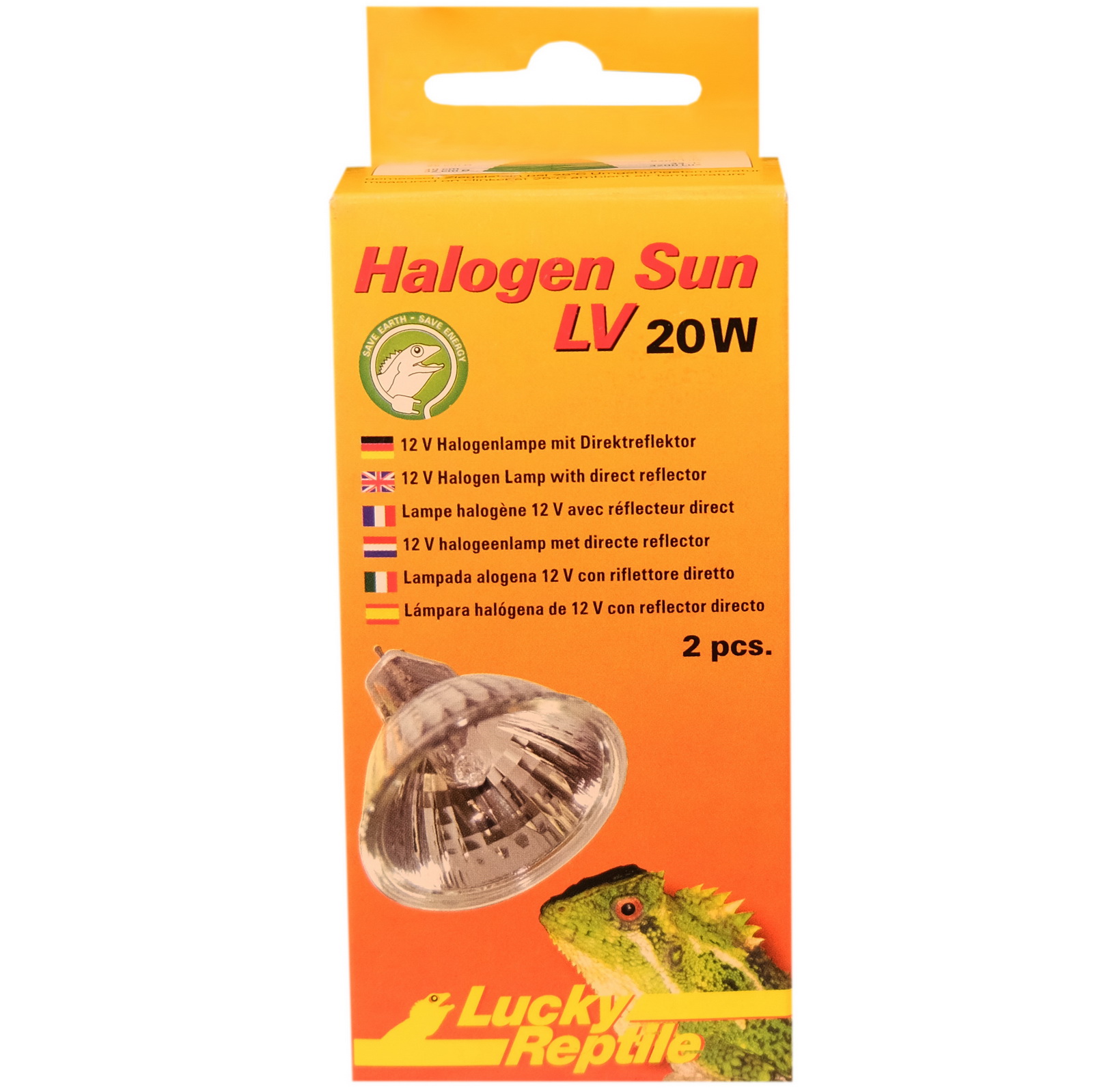 фото Галогенная лампа для террариума lucky reptile halogen sun, 20 вт, 2 шт