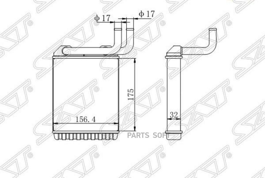 SAT Радиатор отопителя салона MITSUBISHI CANTER FE5##\FB5##\FE6##\FB6##\FG##\ 94-99 RHD