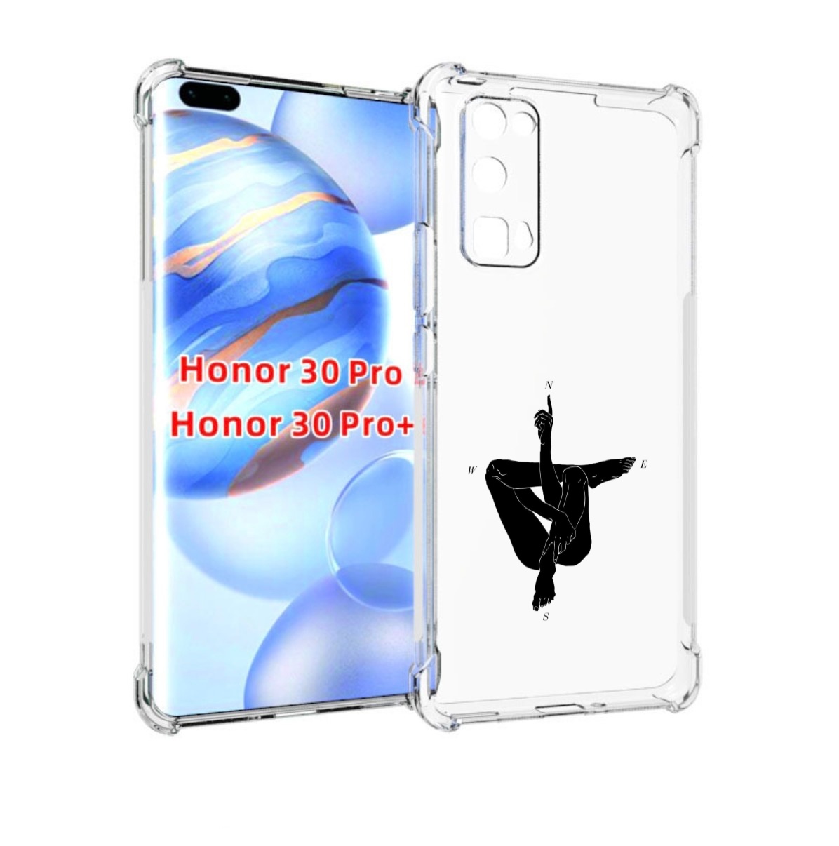 

Чехол бампер MyPads живой компас для Honor 30 Pro, Прозрачный, Tocco