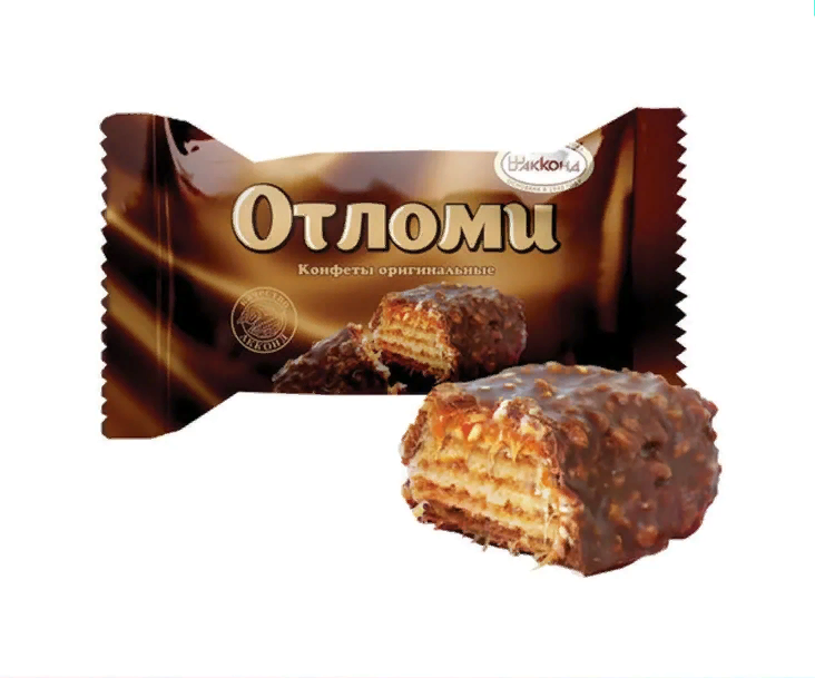 

Конфеты шоколадные АККОНД "Отломи" вафельные с молочной карамелью, 360 г, пакет