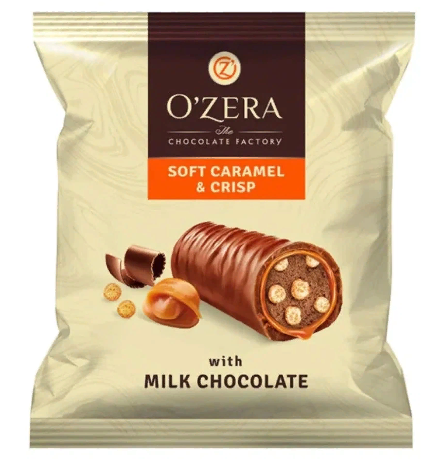 Конфеты шоколадные O'ZERA Caramel&Crisp из нежного пралине с хрустящими шариками, 500 г