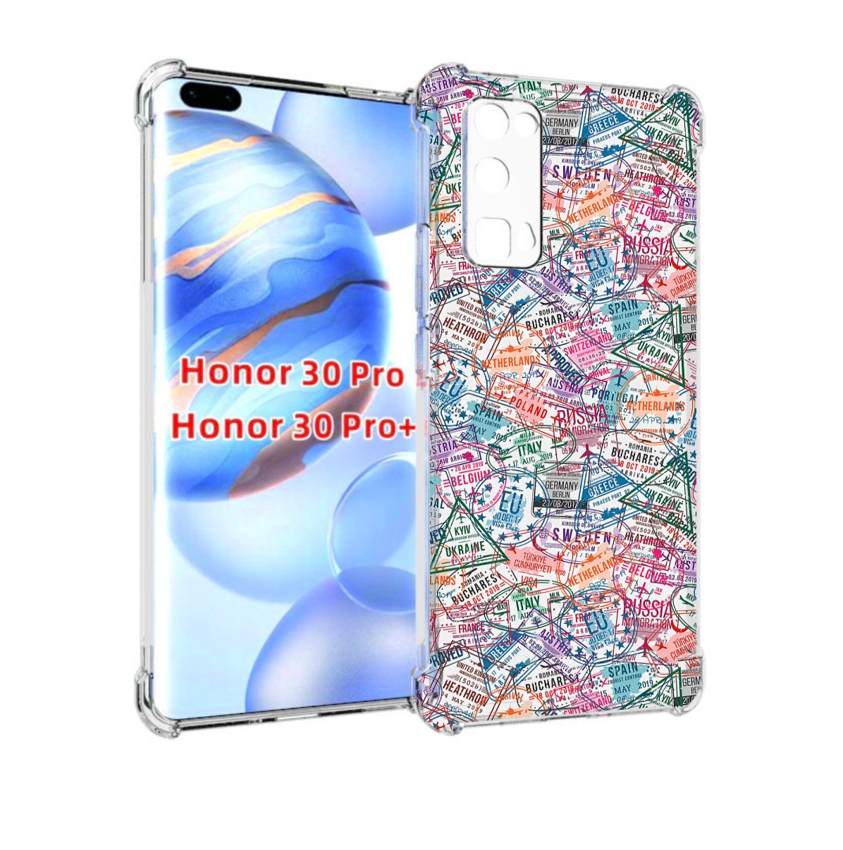 

Чехол бампер MyPads загранчехол для Honor 30 Pro, Прозрачный, Tocco