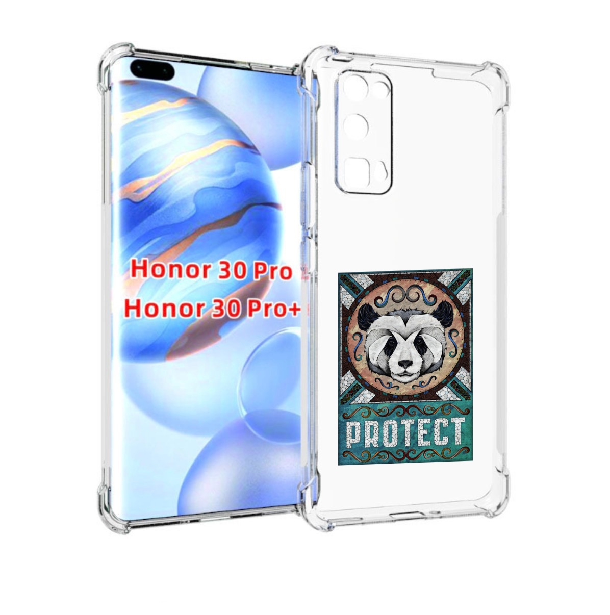 

Чехол бампер MyPads защита панды для Honor 30 Pro, Прозрачный, Tocco
