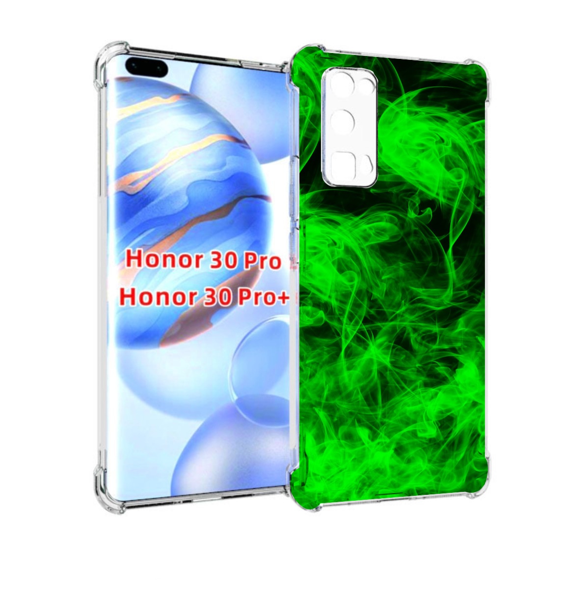 

Чехол бампер MyPads зеленый-дымок для Honor 30 Pro, Прозрачный, Tocco