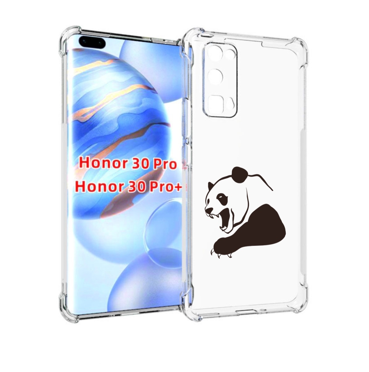 

Чехол бампер MyPads злая-панда для Honor 30 Pro, Прозрачный, Tocco