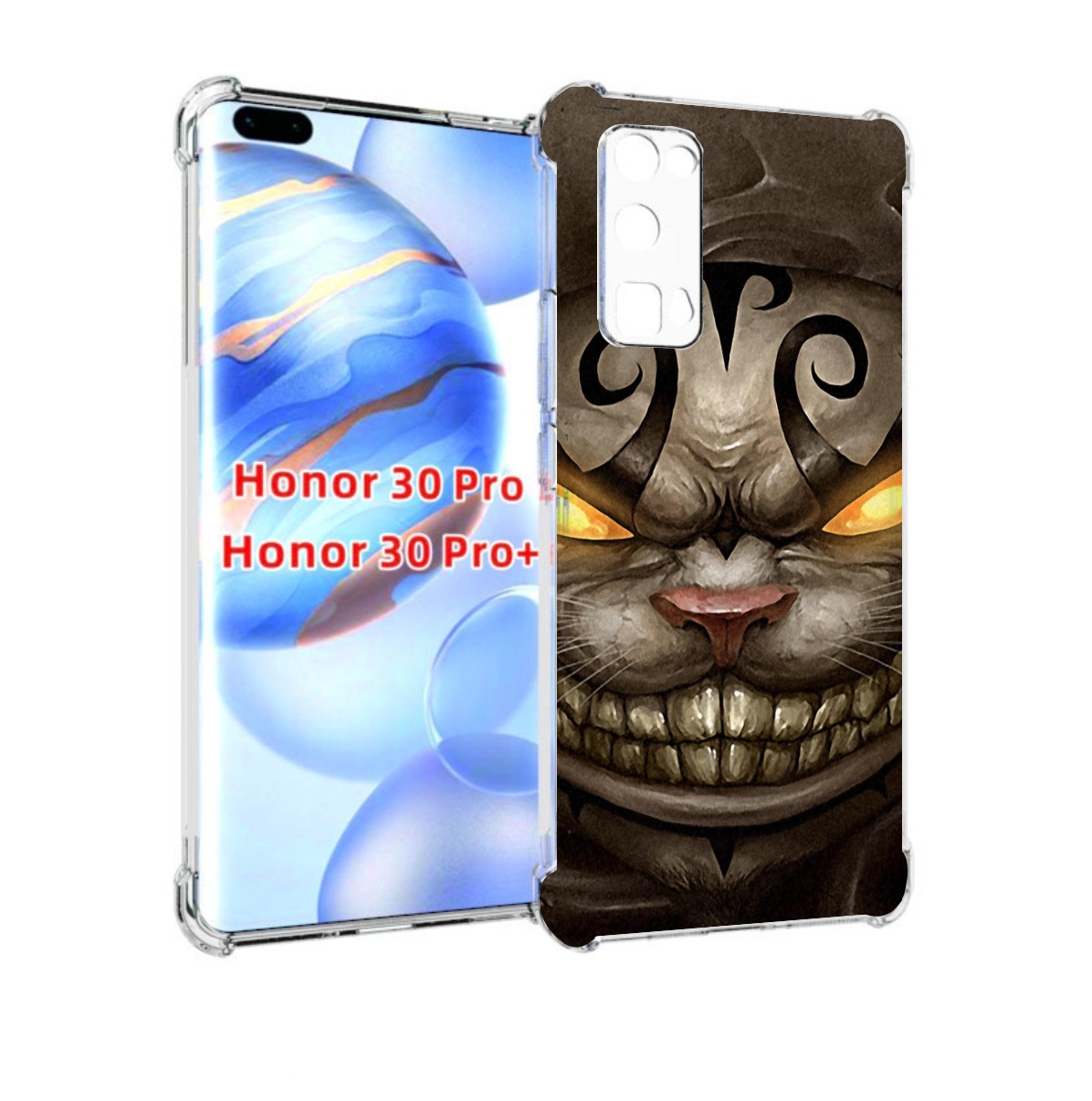

Чехол бампер MyPads злой котик с желтыми глазами для Honor, Прозрачный, Tocco