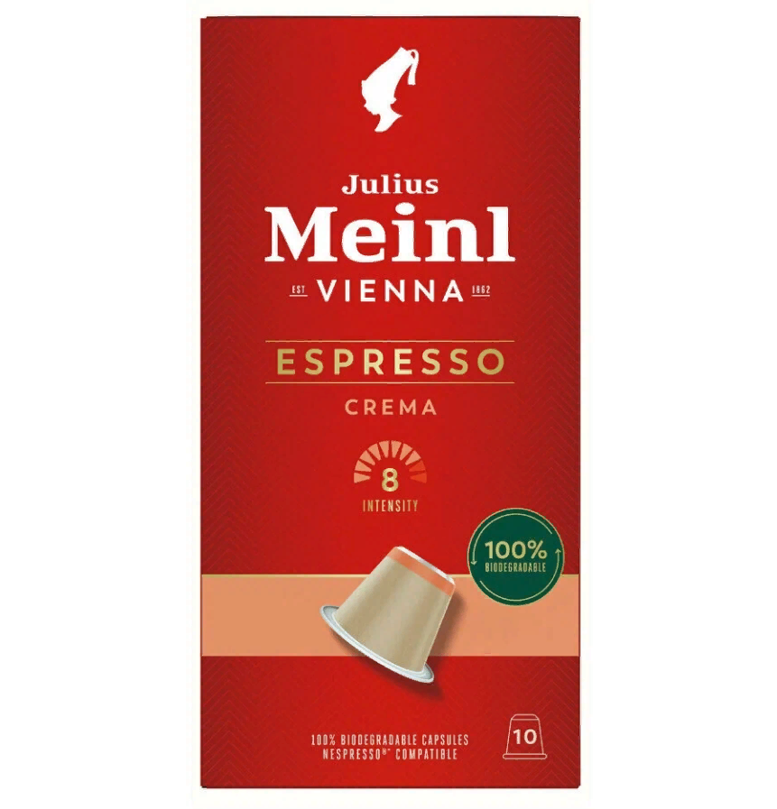 Кофе в капсулах JULIUS MEINL Espresso Crema для кофемашин Nespresso 10 порций 94029 1404₽