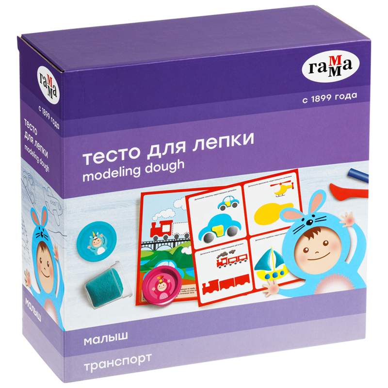 

Тесто для лепки Гамма арт. 306952, 5 цв. х 3 уп., Черный