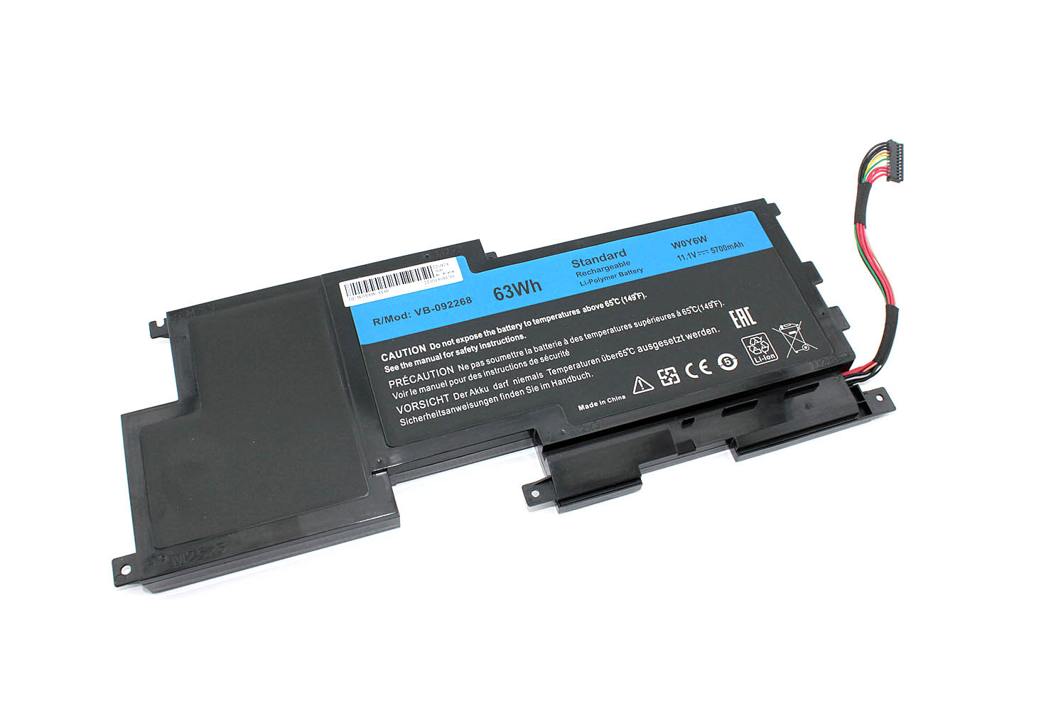 Аккумуляторная батарея для ноутбука Dell XPS 15-L521x,XPS L521x (W0Y6W) 11.1V 5700mAh OEM