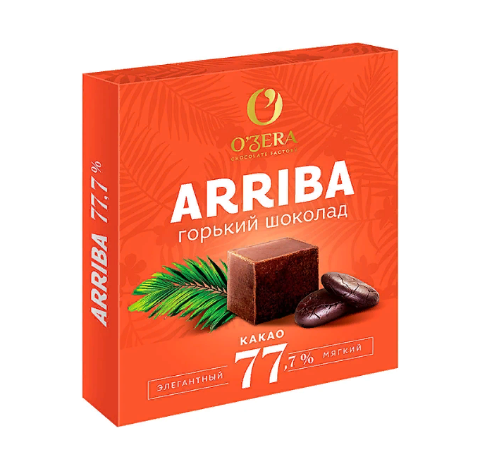 

Шоколад порционный O'ZERA "Arriba", горький (какао 77,7%), 90 г, 684, (6шт.)