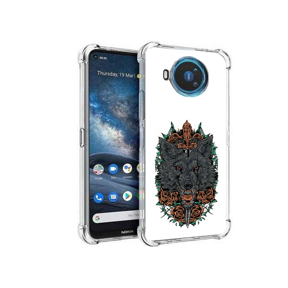 

Чехол MyPads Tocco для Nokia X100 красивый злой волк (PT227057.109.409), Прозрачный, Tocco