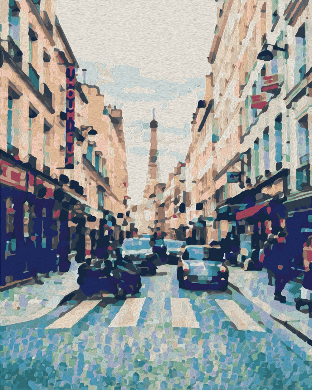 Картина по номерам Артвентура «Парижская улица» (Холст на подрамнике 50х40 см)
