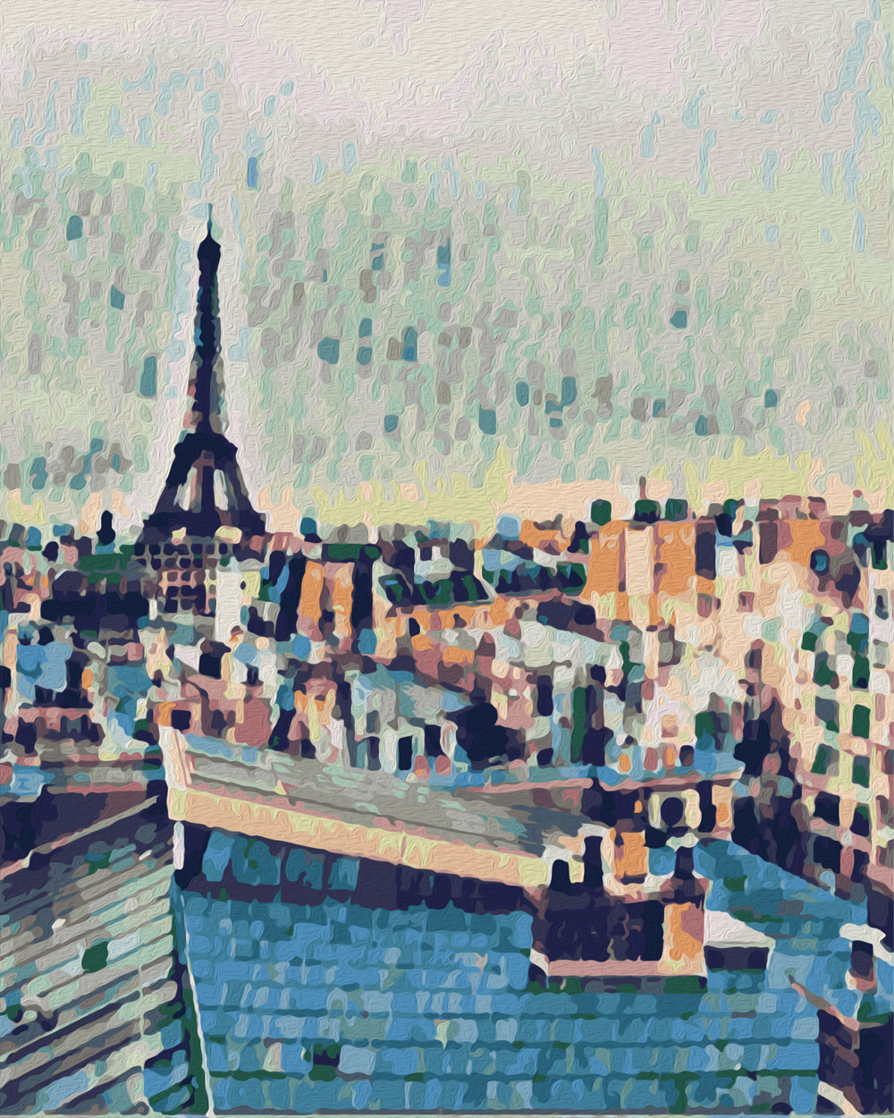 Картина по номерам Артвентура «Крыши Парижа» (Холст на подрамнике 50х40 см)