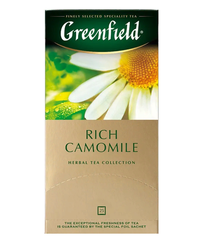 Чай GREENFIELD Rich Camomile Ромашковый травяной 25 пакетиков по 15 г 2шт 749₽