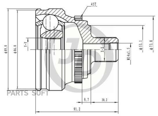 

JUST DRIVE JCT0136A ШРУС внешний ABS 151112