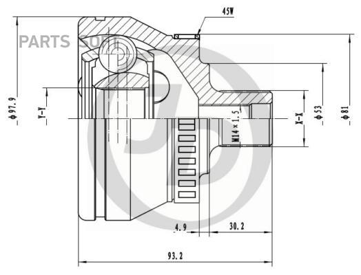 

JUST DRIVE JCT0215A ШРУС внешний ABS