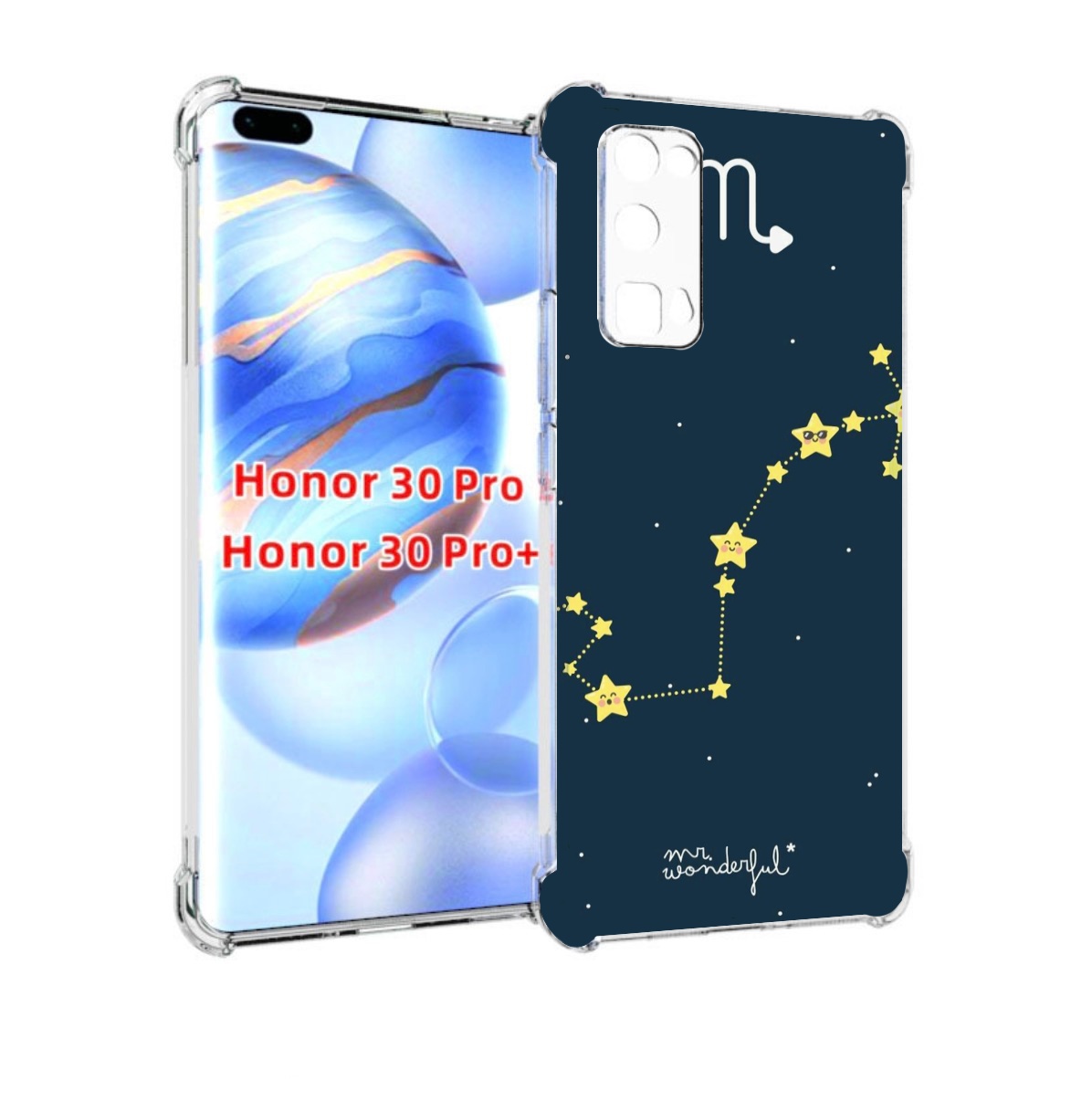 

Чехол бампер MyPads знак зодиака скорпион 1 для Honor 30, Прозрачный, Tocco