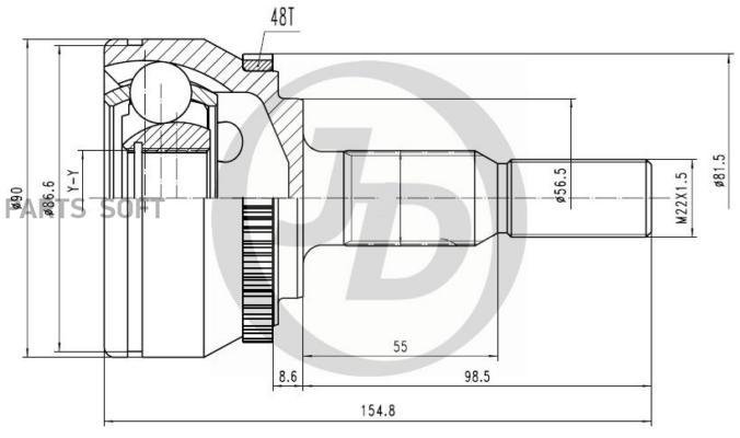 

JUST DRIVE JCT0242A ШРУС внешний ABS