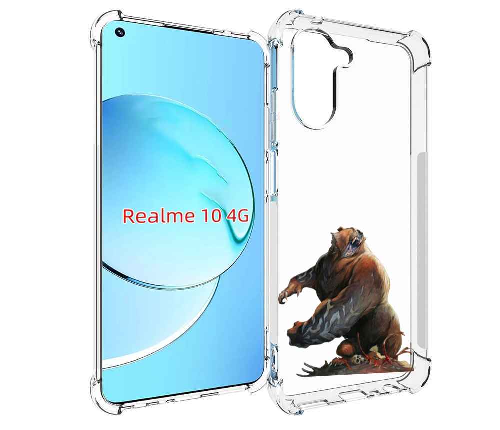 

Чехол MyPads Медведь-жестокий для Realme 10, Прозрачный, Tocco