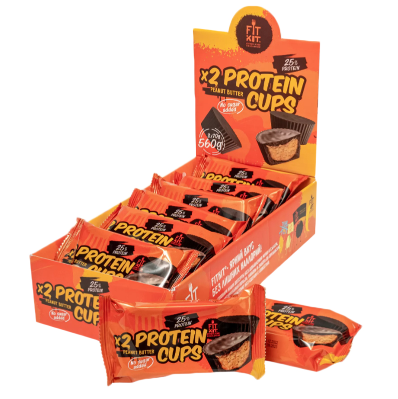 

Протеиновые пирожные FIT KIT Protein Cups, Арахисовая паста, 8 шт по 70 гр