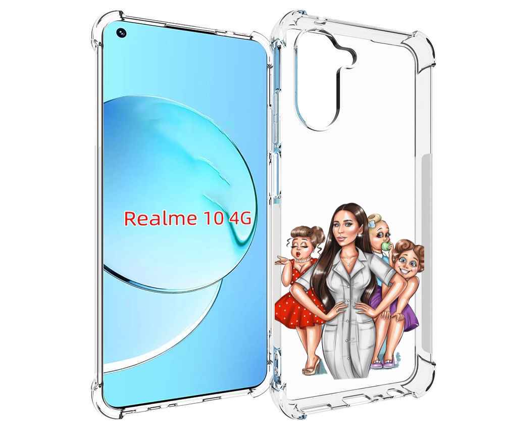 

Чехол MyPads Милые-дамы женский для Realme 10, Прозрачный, Tocco